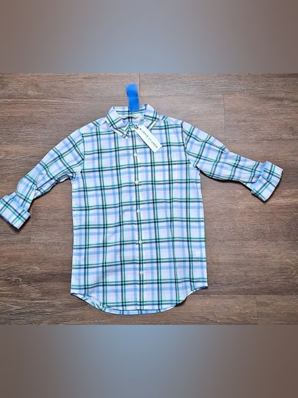 Janie & Jack Boys Plaid Button Down Shirt Size 8 NWT